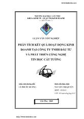 Luận văn Phân tích kết quả hoạt động kinh doanh tại công ty TNHH đầu tư và phát triển công nghệ tin học Cát Tường