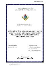 Luận văn Phân tích tình hình huy động vốn và cho vay tại ngân hàng phát triển nhà đồng bằng sông Cửu Long chi nhánh Trà Vinh