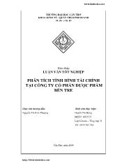 Luận văn Phân tích tình hình tài chính tại công ty cổ phần dược phẩm Bến Tre
