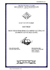 Luận văn Phân tích tình hình tài chính tại công ty cổ phần vật tư Hậu Giang
