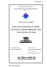 Luận văn Phân tích tình hình tài chính tại công ty trách nhiệm hữu hạn Ngàn Hương Cần Thơ