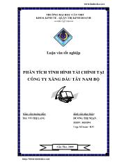 Luận văn Phân tích tình hình tài chính tại công ty xăng dầu Tây Nam Bộ