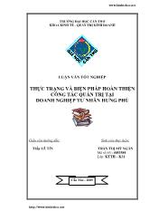 Luận văn Thực trạng và biện pháp hoàn thiện công tác quản trị tại doanh nghiệp tư nhân Hưng Phú