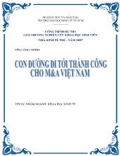 Đề tài Con đường đi tới thành công cho M&A Việt Nam