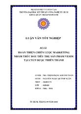 Đề tài Hoàn thiện chiến lược marketing nhằm thúc đẩy tiêu thụ sản phẩm vesim tại công ty cổ phần dược Thiên Thành