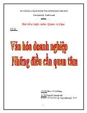 Đề tài Văn hóa doanh nghiệp, những điều cần quan tâm