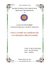 Luận văn Nâng cao hiệu quả kinh doanh của nhà hàng the City Diner