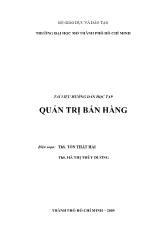 Bài giảng Quản trị bán hàng