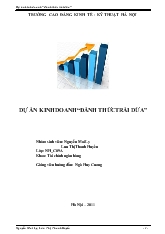 Đề tài Dự án kinh doanh “đánh thức trái dừa”
