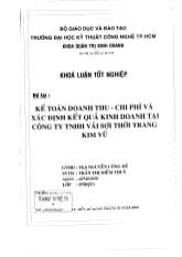 Đề tài Kế toán doanh thu, chi phí và xác định kết quả kinh doanh tại công ty TNHH vải sợi thời trang Kim Vũ