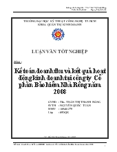 Đề tài Kế toán doanh thu và kết quả hoạt động kinh doanh tại công ty Cổ phần Bảo hiểm Nhà Rồng năm 2008