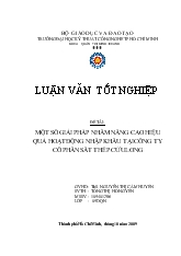 Đề tài Một số giải pháp nhằm nâng cao hiệu quả hoạt động nhập khẩu tại công ty cổ phần sắt thép Cửu Long