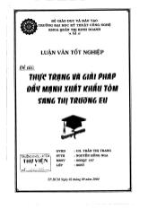 Đề tài Thực trạng và giải pháp đẩy mạnh xuất khẩu tôm sang thị trường EU