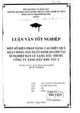 Luận văn Một số biện pháp nâng cao hiệu quả hoạt động sản xuất kinh doanh tại xí nghiệp bán lẻ xăng dầu thuộc công ty xăng dầu khu vực 2