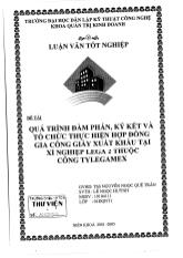 Luận văn Quá trình đàm phán, ký kết và tổ chức thực hiện hợp đồng gia công giày xuất khẩu tại xí nghiệp Lega 2 thuộc công ty Legamex