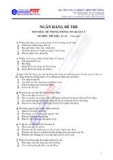 Ngân hàng đề thi môn học: hệ thống thông tin quản lý