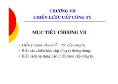 Bài giảng Chiến lược cấp công ty