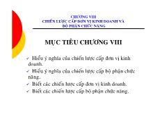 Bài giảng Chiến lược cấp đơn vị kinh doanh và bộ phận chức năng