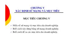 Bài giảng chương 5: Xác định sứ mạng và mục tiêu