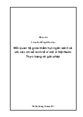 Chuyên đề Mối quan hệ giữa thâm hụt ngân sách và với các chỉ số kinh tế vĩ mô ở Việt Nam: Thực trạng và giải pháp