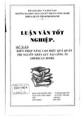 Đề tài Biện pháp nâng cao hiệu quả quản trị nguồn nhân lực tại công ty American home