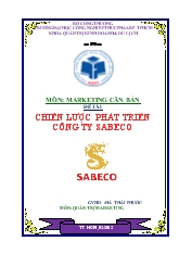 Đề tài Chiến lược phát triển công ty sabeco