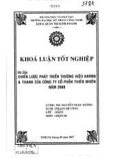 Đề tài Chiến lược phát triển thương hiệu Harnn và Thann của công ty cổ phần mềm thiên nhiên năm 2008