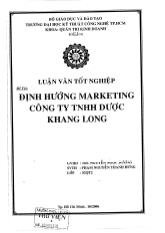 Đề tài Định hướng marketing công ty TNHH dược Khang Long