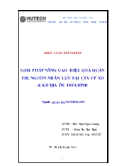 Đề tài Giải pháp nâng cao hiệu quả quản trị nguồn nhân lực tại công ty cổ phần xây dựng và kinh doanh địa ốc Hòa Bình