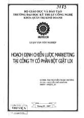 Đề tài Hoạch định chiến lược marketing tại công ty cổ phần bột giặt LIX