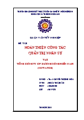 Đề tài Hoàn thiện công tác quản trị nhân sự tại tổng công ty cổ phần đường sông miền Nam (sowatco)