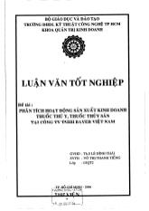 Đề tài Phân tích hoạt động sản xuất kinh doanh thuốc thú y, thuốc thủy sản tại công ty TNHH Bayer Việt Nam