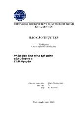 Đề tài Phân tích tình hình tài chính của Công ty cổ phần vật tư nông nghiệp Thái Nguyên
