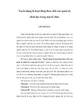 Đề tài Vấn đề tuyển dụng là hoạt động then chốt của quản trị nhân lực trong mọi tổ chức