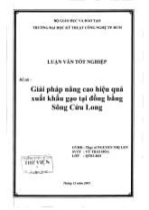 Luận văn Giải pháp nâng cao hiệu quả xuất khẩu gạo tại đồng bằng Sông Cửu Long
