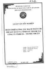 Luận văn Hoàn thiện công tác hạch toán chi phí sản xuất và tính giá thành tại công ty TNHH sản xuất thương mại Phú Nhuận