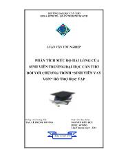 Luận văn Phân tích mức độ hài lòng của sinh viên trường đại học Cần Thơ đối với chương trình 