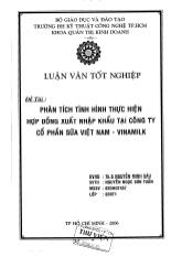 Luận văn Phân tích tình hình thực hiện hợp đồng xuất nhập khẩu tại công ty cổ phần sữa Việt Nam Vinamilk