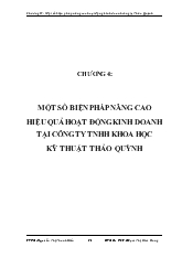 Một số biện pháp nâng cao hiệu quả hoạt động kinh doanh tại công ty TNHH khoa học kỹ thuật Thảo Quỳnh