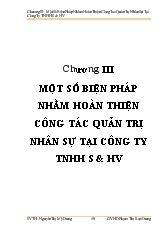 Một số biện pháp nhằm hoàn thiện công tác quản trị nhân sự tại công ty TNHH S&HV
