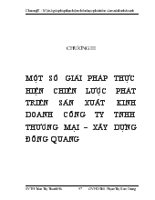 Một số giải pháp thực hiện chiến lược phát triển sản xuất kinh doanh công ty TNHH thương mại – xây dựng Đông Quang