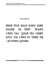 Phân tích hoạt động kinh doanh và thực trạng công tác quản trị chiến lược tại công ty TNHH thương mại xây dựng Đông Quang