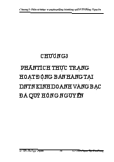 Phân tích thực trạng hoạt động bán hàng tại dntn kinh doanh vàng bạc đá quý Hồng Nguyên