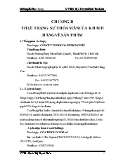 Thực trạng sự thỏa mãn của khách hàng về sản phẩm