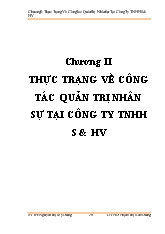 Thực trạng về công tác quản trị nhân sự tại công ty TNHH S&HV