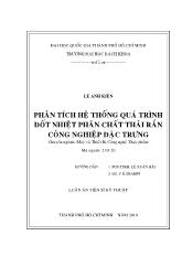 Đề tài Phân tích hệ thống quá trình đốt nhiệt phân chất thải rắn công nghiệp đặc trưng