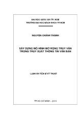 Đề tài Xây dựng mô hình mở rộng truy vấn trong truy xuất thông tin văn bản