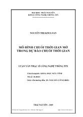 Luận văn Mô hình chuỗi thời gian mờ trong dự báo chuỗi thời gian