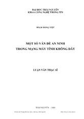 Luận văn Một số vấn đề an ninh trong mạng máy tính không dây