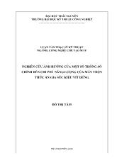 Luận văn Nghiên cứu ảnh hưởng của một số thông số chính đến chi phí năng lượng của máy trộn thức ăn gia súc kiểu vít đứng